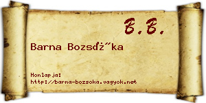 Barna Bozsóka névjegykártya