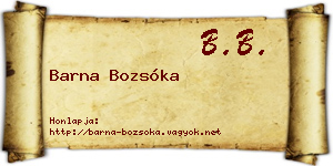 Barna Bozsóka névjegykártya